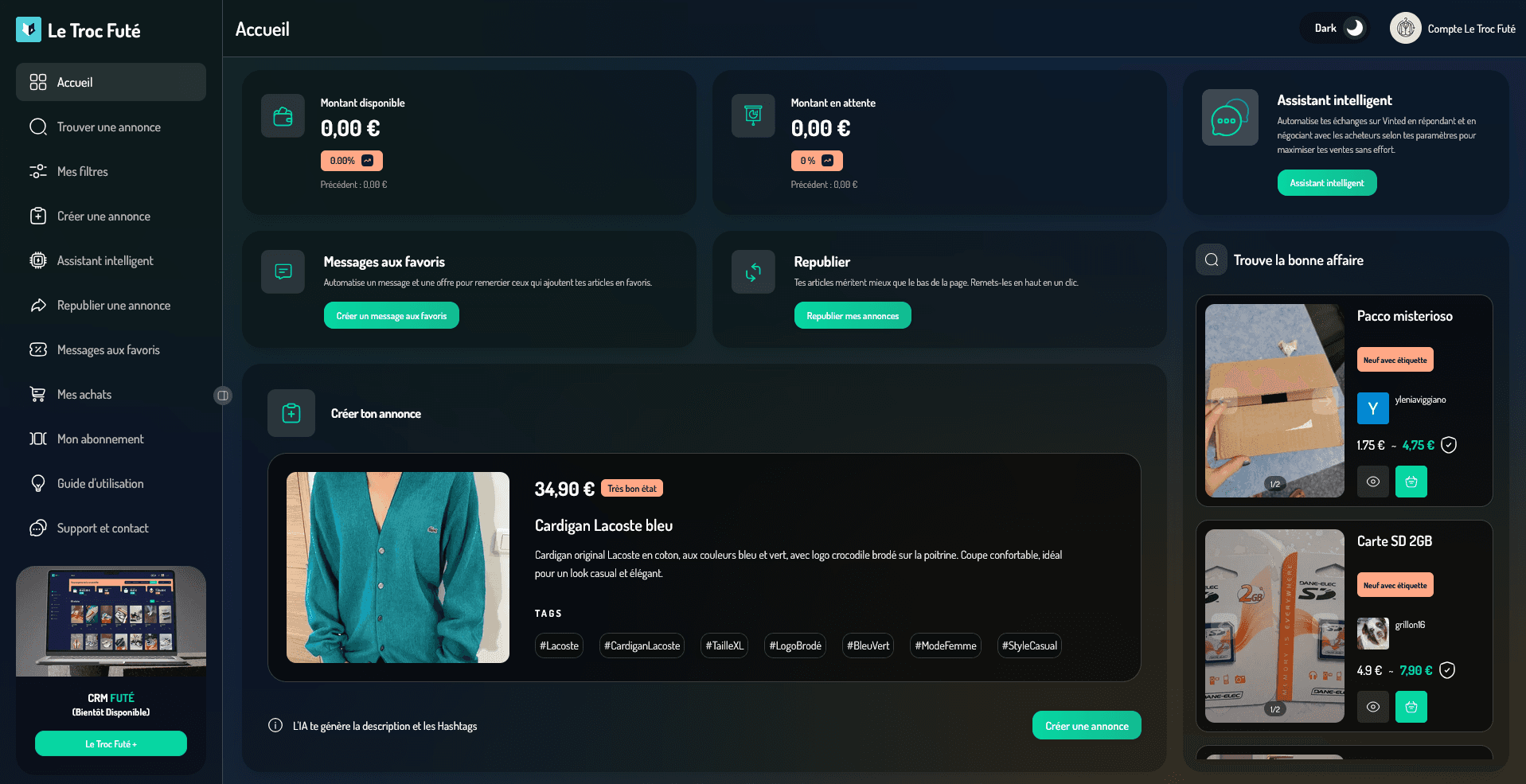Le Troc Futé — App — vue 1